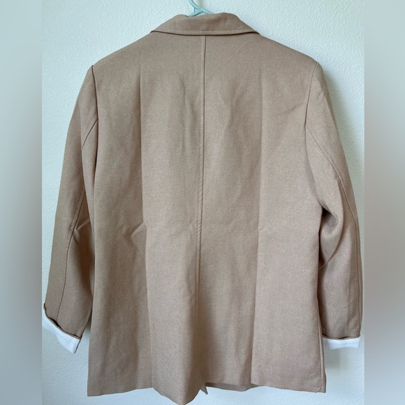 Blazer NWOTs women's large brown camel tan double breast - Picture 7 of 8